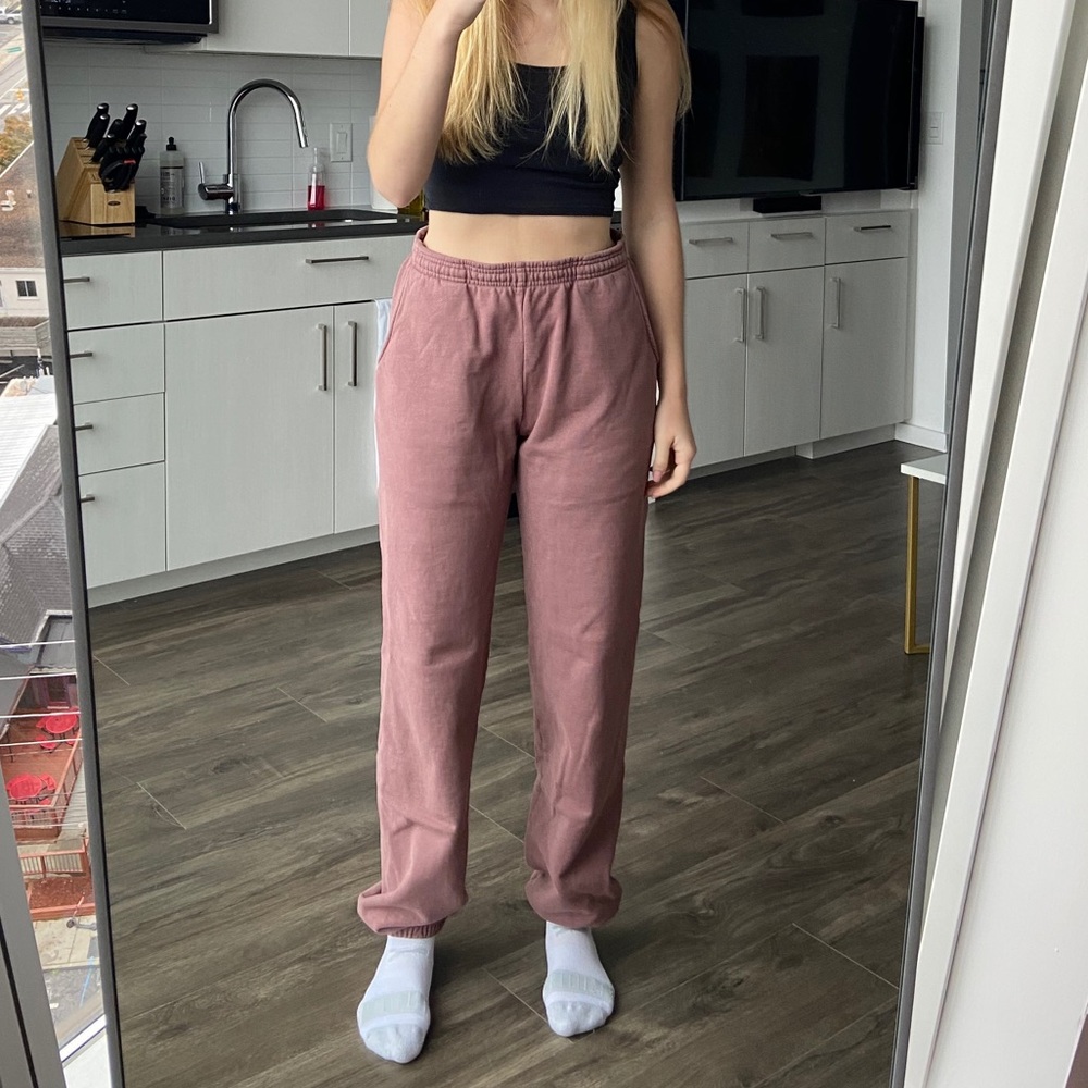 LA Apparel Heavy Fleece Mauve Sweatpants